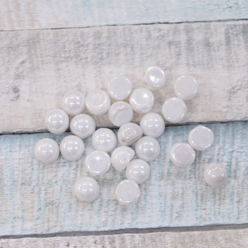 Cabochon Luster Opaque White